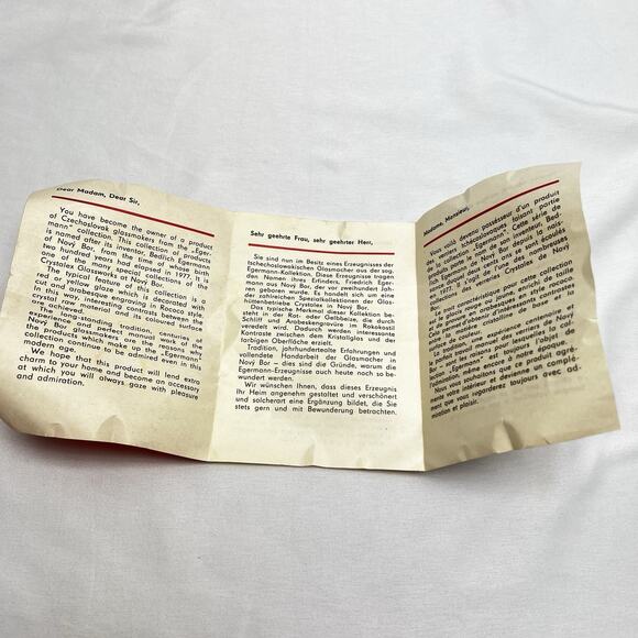 Vintage Egermann Ruby Red Cut To Clear Bohemian Crystal Cigarette Ashtray - Picture 8 of 9